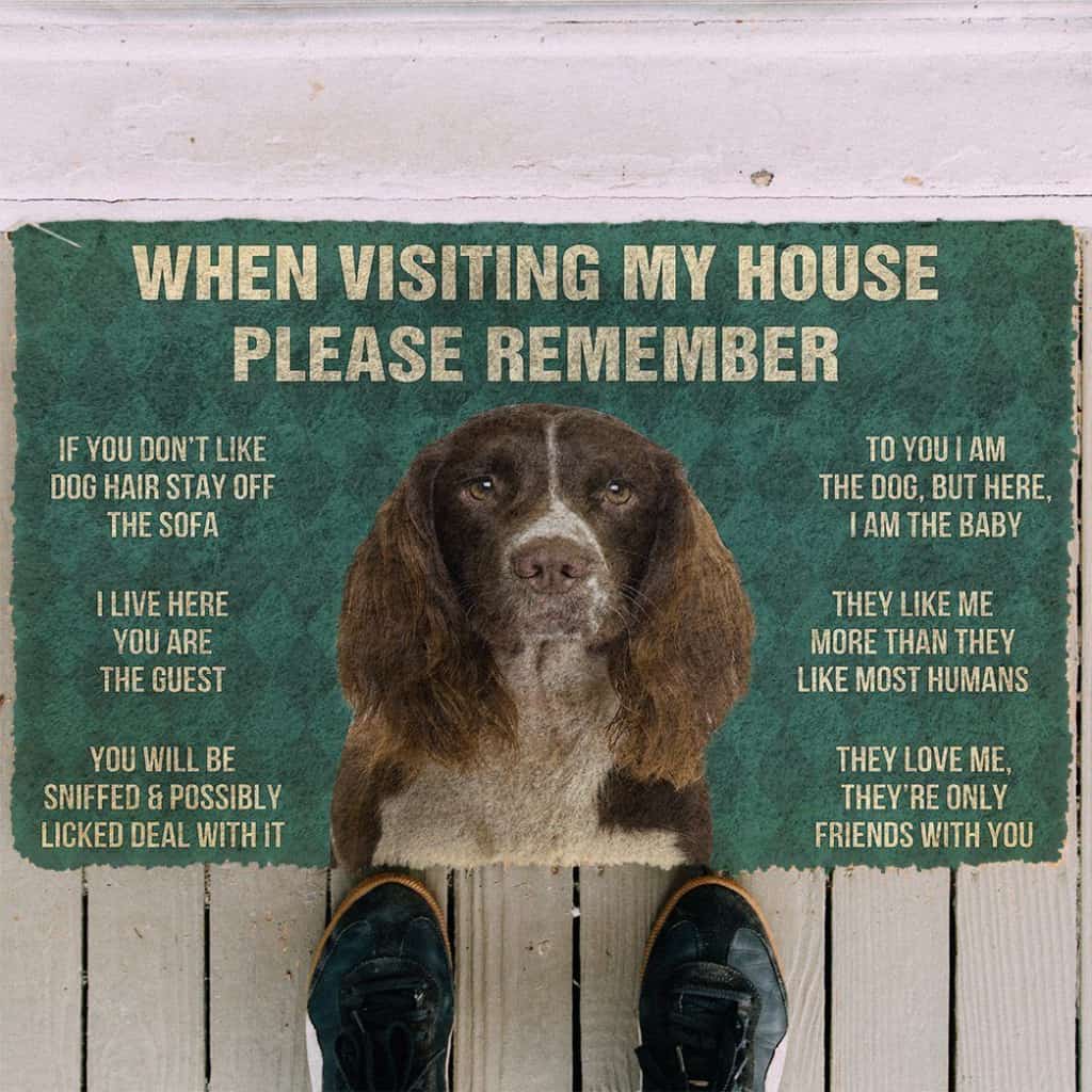 Dog Doormat 3D Please Remember English Springer Spaniel Dogs House Rules Doormat