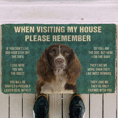 Dog Doormat 3D Please Remember English Springer Spaniel Dogs House Rules Doormat