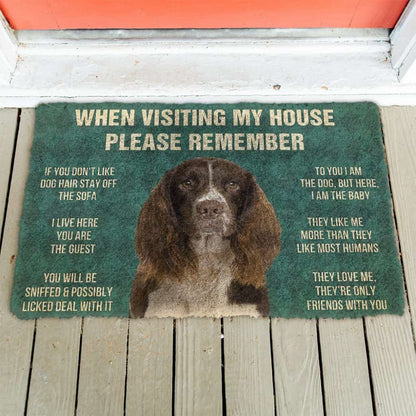 Dog Doormat 3D Please Remember English Springer Spaniel Dogs House Rules Doormat
