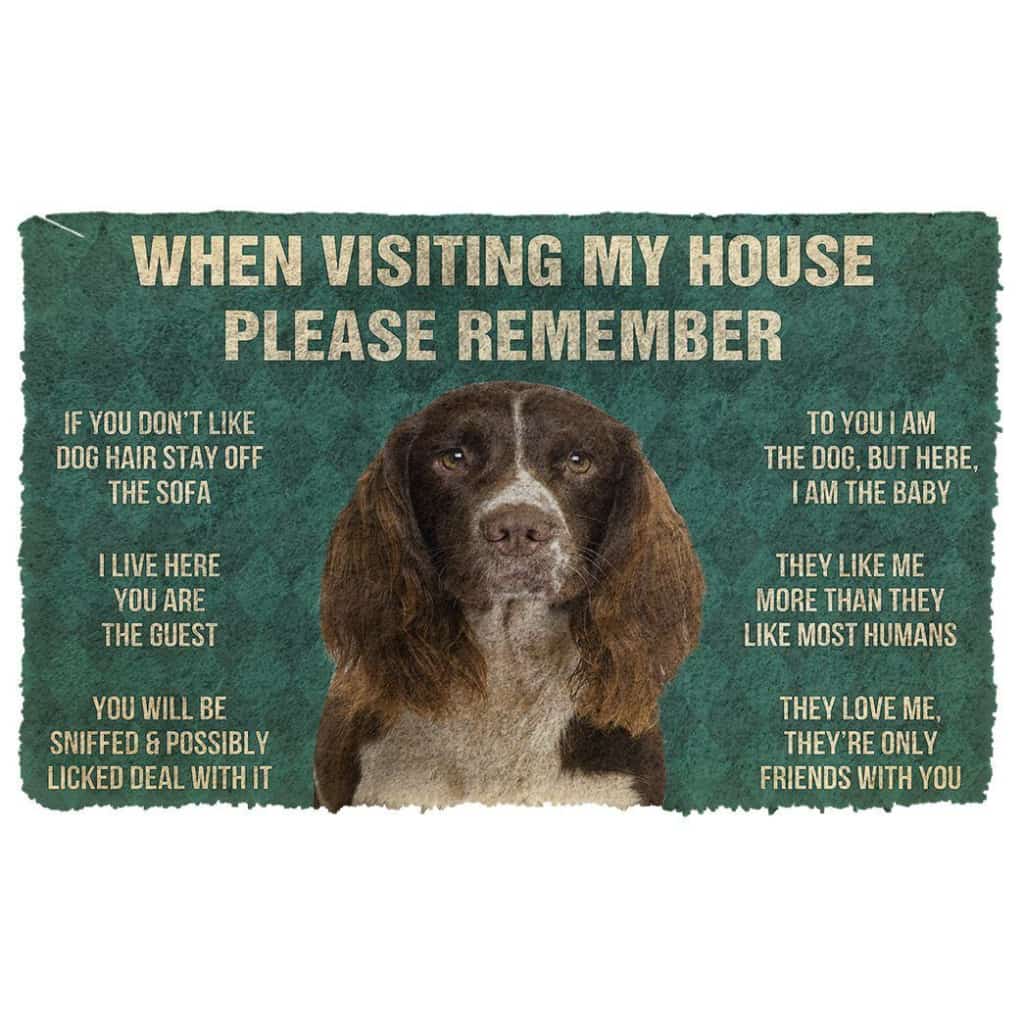 Dog Doormat 3D Please Remember English Springer Spaniel Dogs House Rules Doormat