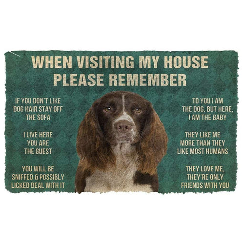 Dog Doormat 3D Please Remember English Springer Spaniel Dogs House Rules Doormat