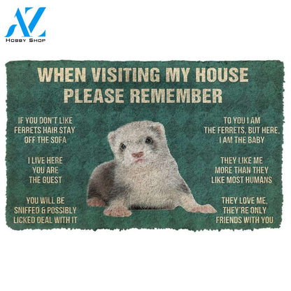 Dog Doormat 3D PLEASE REMEMBER FERRETS DOORMAT