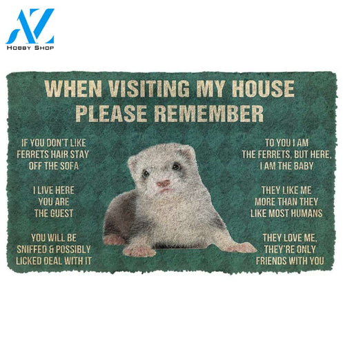 Dog Doormat 3D PLEASE REMEMBER FERRETS DOORMAT