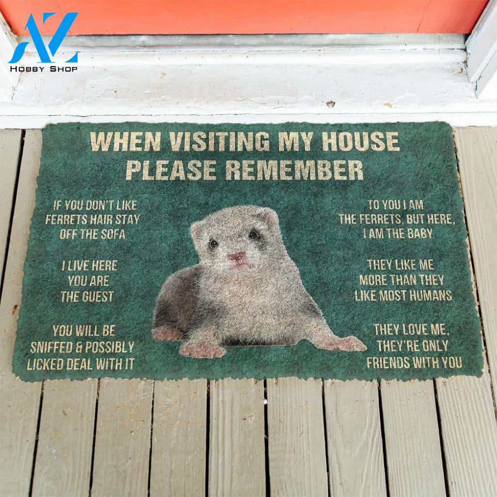 Dog Doormat 3D PLEASE REMEMBER FERRETS DOORMAT