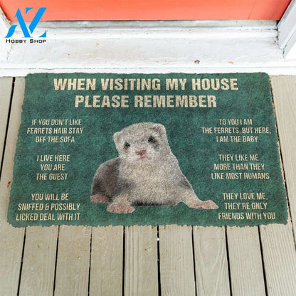 Dog Doormat 3D PLEASE REMEMBER FERRETS DOORMAT