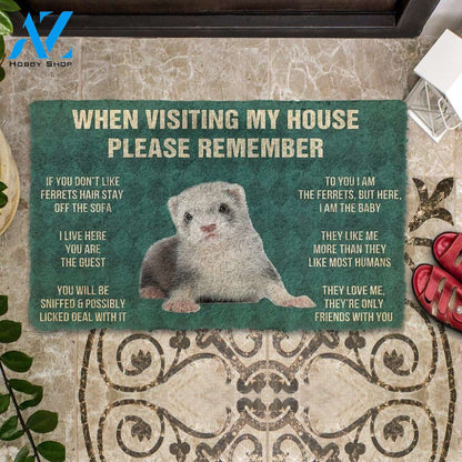 Dog Doormat 3D PLEASE REMEMBER FERRETS DOORMAT
