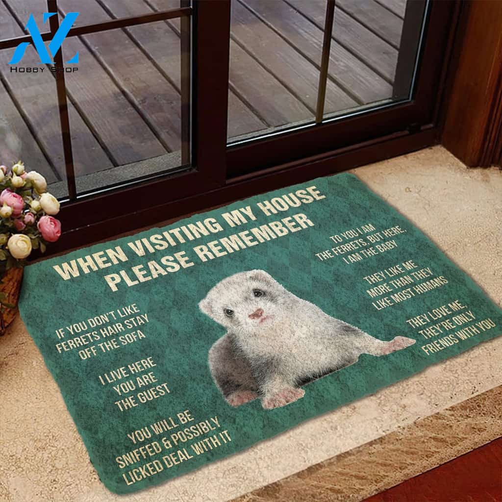 Dog Doormat 3D PLEASE REMEMBER FERRETS DOORMAT