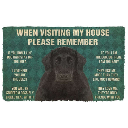 Dog Doormat 3D Please Remember Flat Coated Retriever Dogs House Rules Doormat