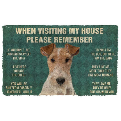 Dog Doormat 3D Please Remember Fox Terrier Dogs House Rules Doormat