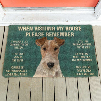Dog Doormat 3D Please Remember Fox Terrier Dogs House Rules Doormat