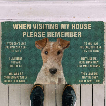 Dog Doormat 3D Please Remember Fox Terrier Dogs House Rules Doormat