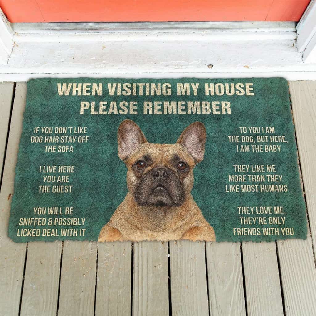 Dog Doormat 3D Please Remember French Bulldog Dog's House Rules Doormat