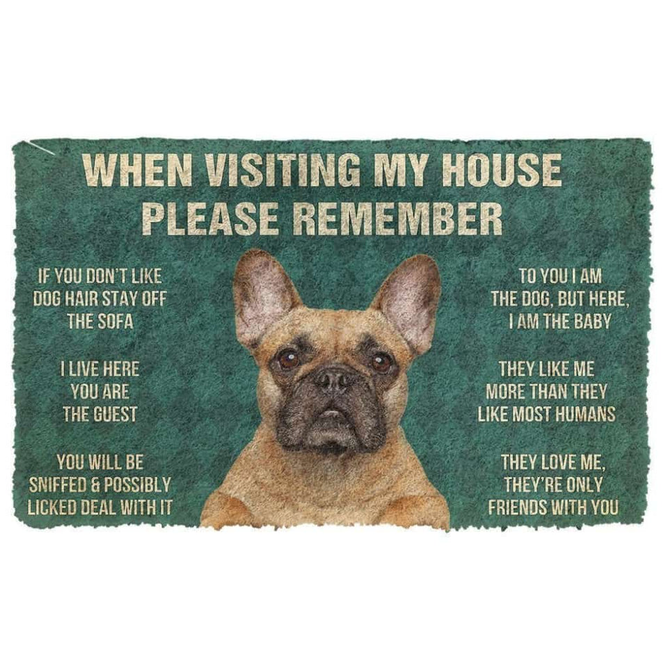 Dog Doormat 3D Please Remember French Bulldog Dog's House Rules Doormat
