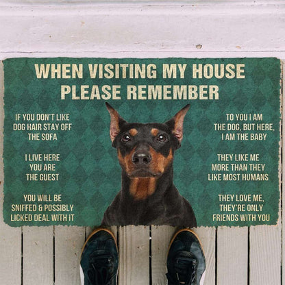 Dog Doormat 3D Please Remember German Pinscher Dogs House Rules Doormat