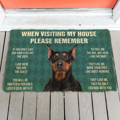 Dog Doormat 3D Please Remember German Pinscher Dogs House Rules Doormat