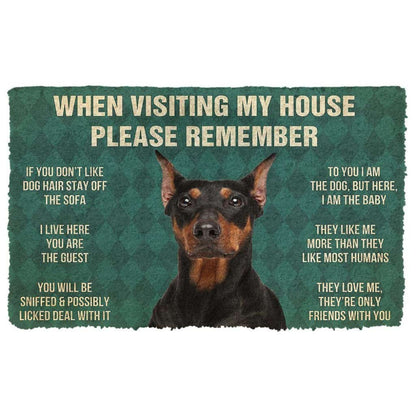 Dog Doormat 3D Please Remember German Pinscher Dogs House Rules Doormat