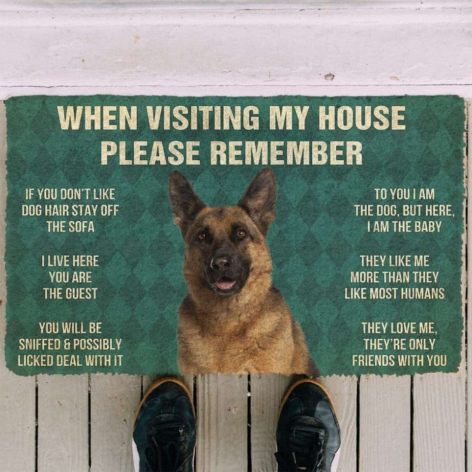 Dog Doormat 3D Please Remember German Shepherd Dog's House Rules Doormat
