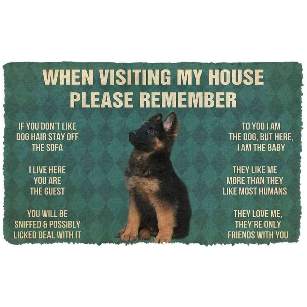 Dog Doormat 3D Please Remember German Shepherd Puppy Dogs House Rules Custom Doormat