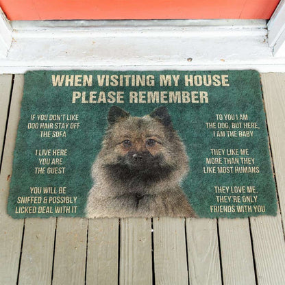 Dog Doormat 3D Please Remember German Spitz Dogs House Rules Doormat