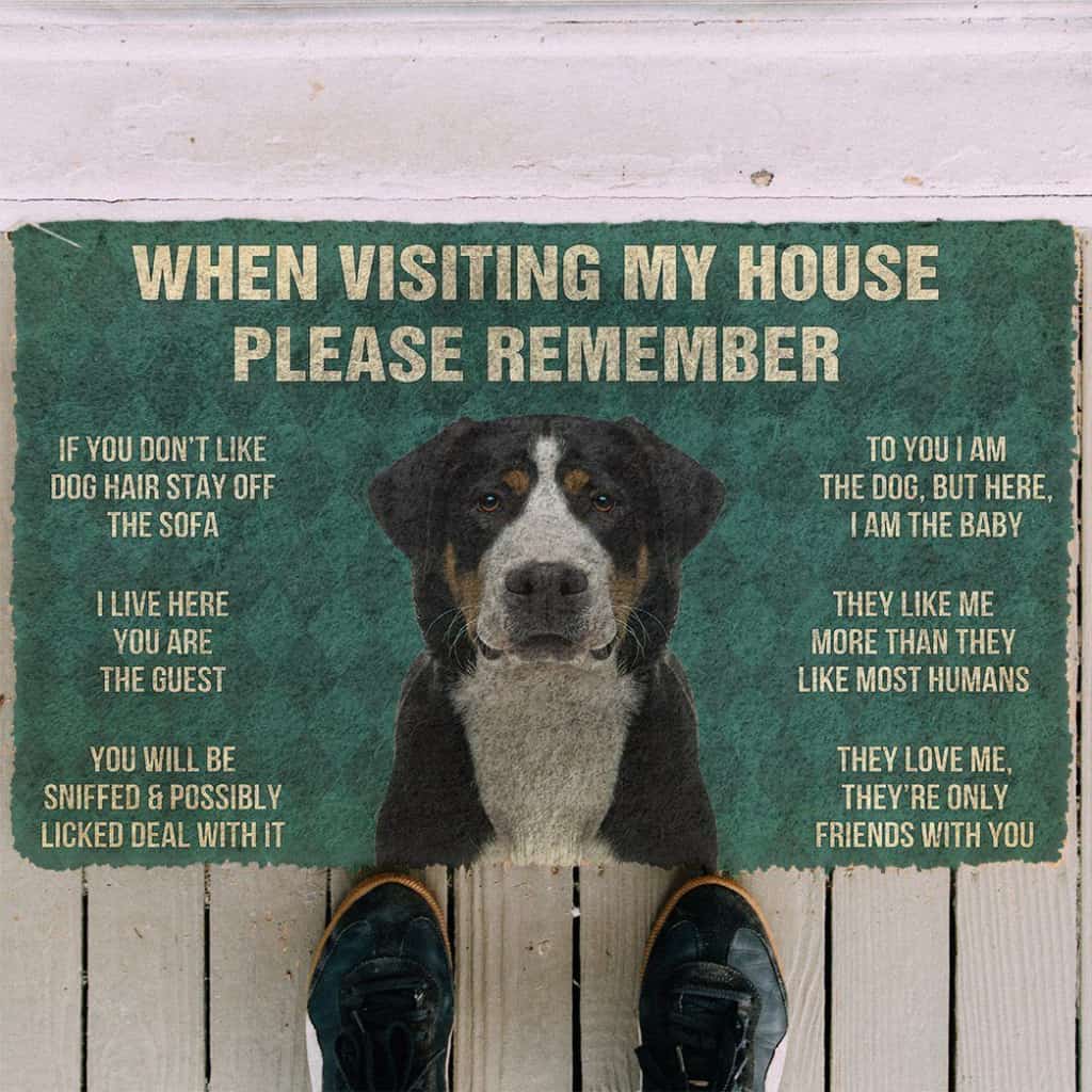 Dog Doormat 3D Please Remember Greater Swiss Mountain Dogs House Rules Doormat
