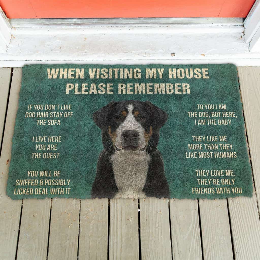 Dog Doormat 3D Please Remember Greater Swiss Mountain Dogs House Rules Doormat