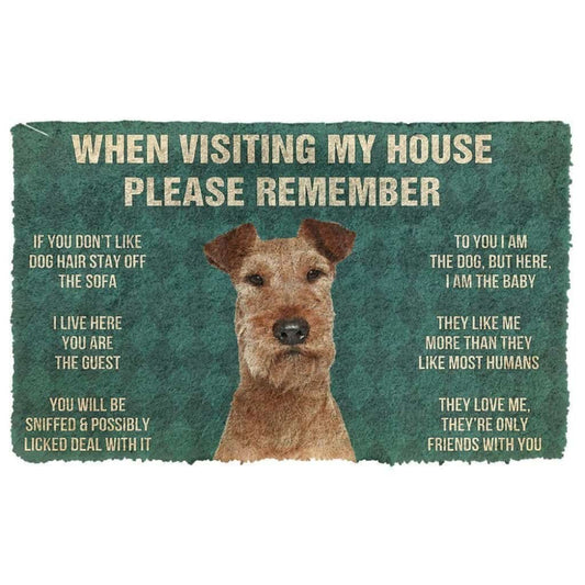 Dog Doormat 3D Please Remember Irish Terrier Dogs House Rules Doormat