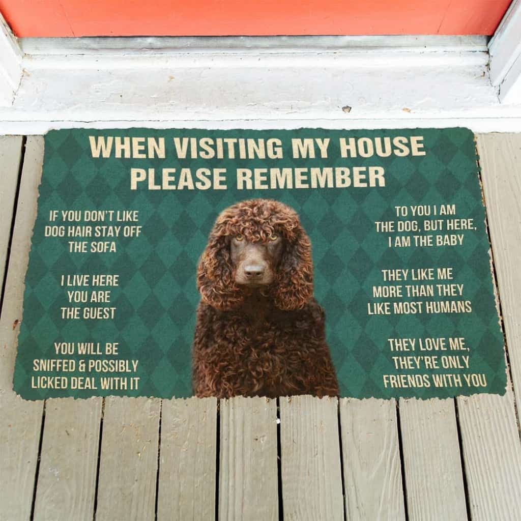 Dog Doormat 3D Please Remember Irish Water Spaniel Dogs House Rules Custom Doormat