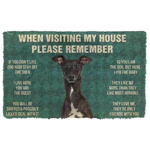 Dog Doormat 3D Please Remember Italian Greyhound House Rules Custom Doormat
