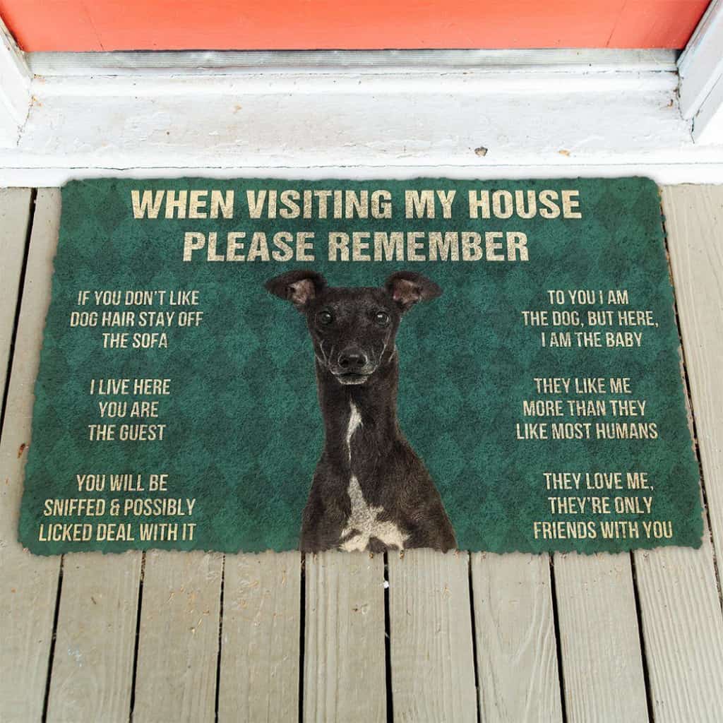 Dog Doormat 3D Please Remember Italian Greyhound House Rules Custom Doormat