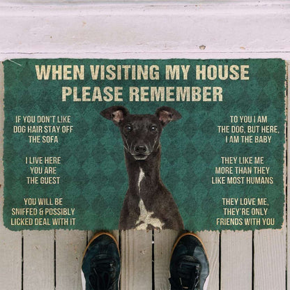 Dog Doormat 3D Please Remember Italian Greyhound House Rules Custom Doormat