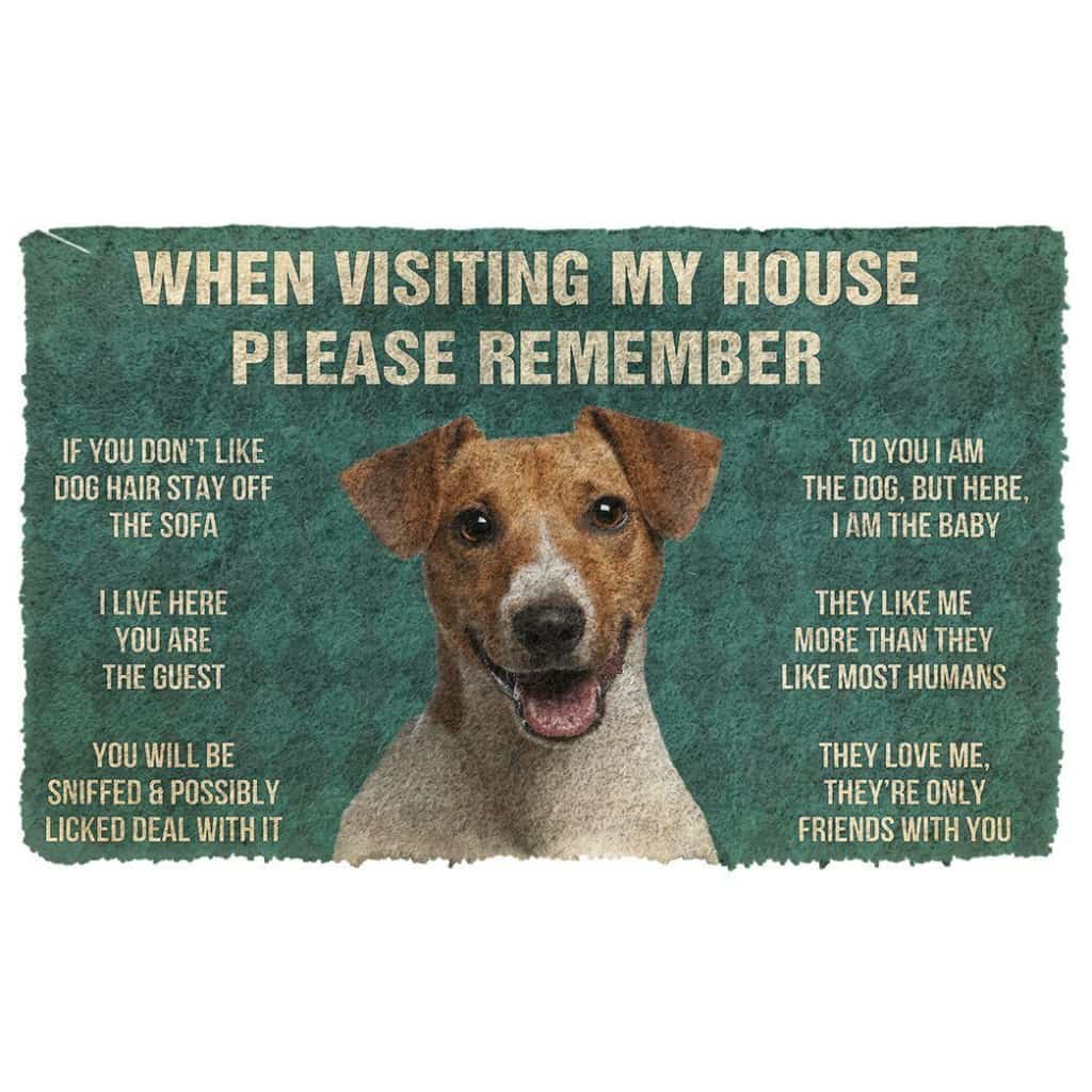 Dog Doormat 3D Please Remember Jack Russell Terrier House Rules Custom Doormat