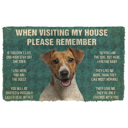 Dog Doormat 3D Please Remember Jack Russell Terrier House Rules Custom Doormat