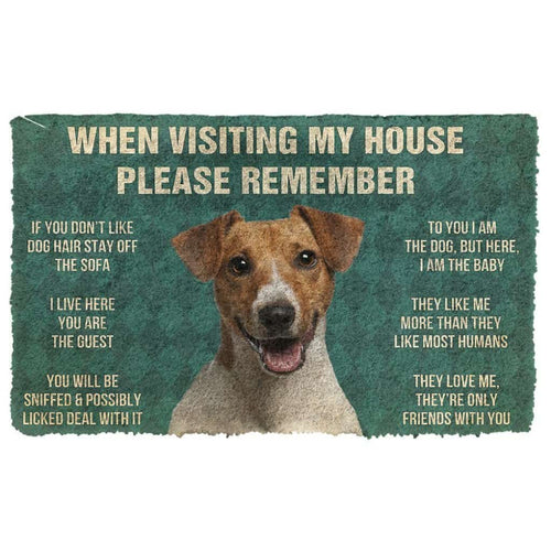 Dog Doormat 3D Please Remember Jack Russell Terrier House Rules Custom Doormat