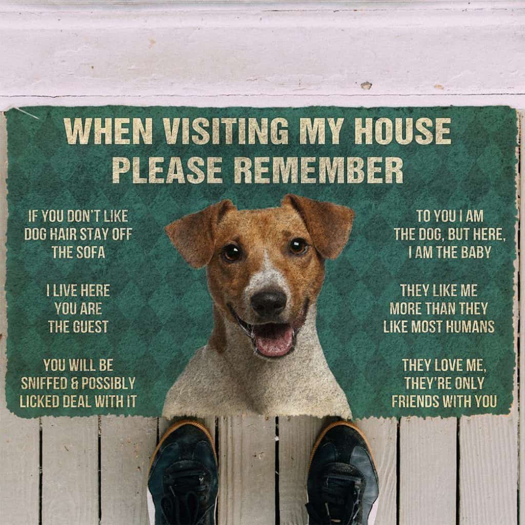 Dog Doormat 3D Please Remember Jack Russell Terrier House Rules Custom Doormat