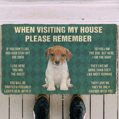 Dog Doormat 3D Please Remember Jack Russell Terrier Puppy Dogs House Rules Custom Doormat