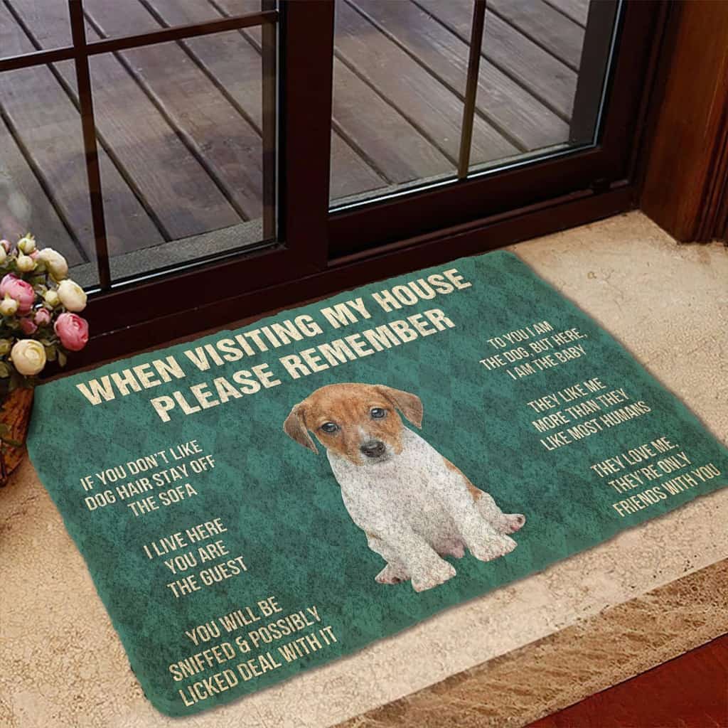 Dog Doormat 3D Please Remember Jack Russell Terrier Puppy Dogs House Rules Custom Doormat