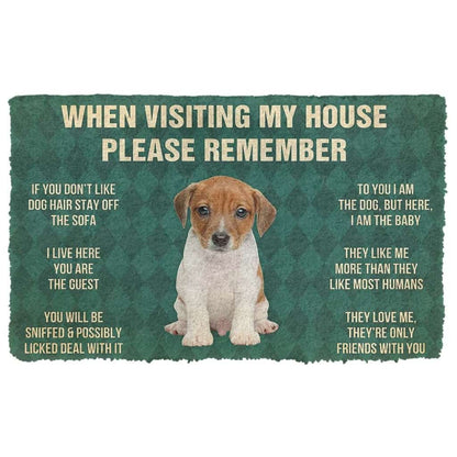 Dog Doormat 3D Please Remember Jack Russell Terrier Puppy Dogs House Rules Custom Doormat