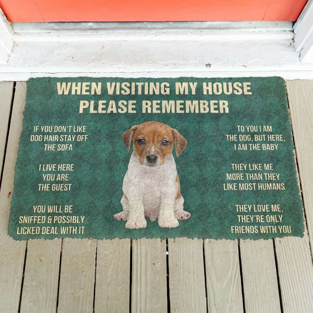 Dog Doormat 3D Please Remember Jack Russell Terrier Puppy Dogs House Rules Custom Doormat