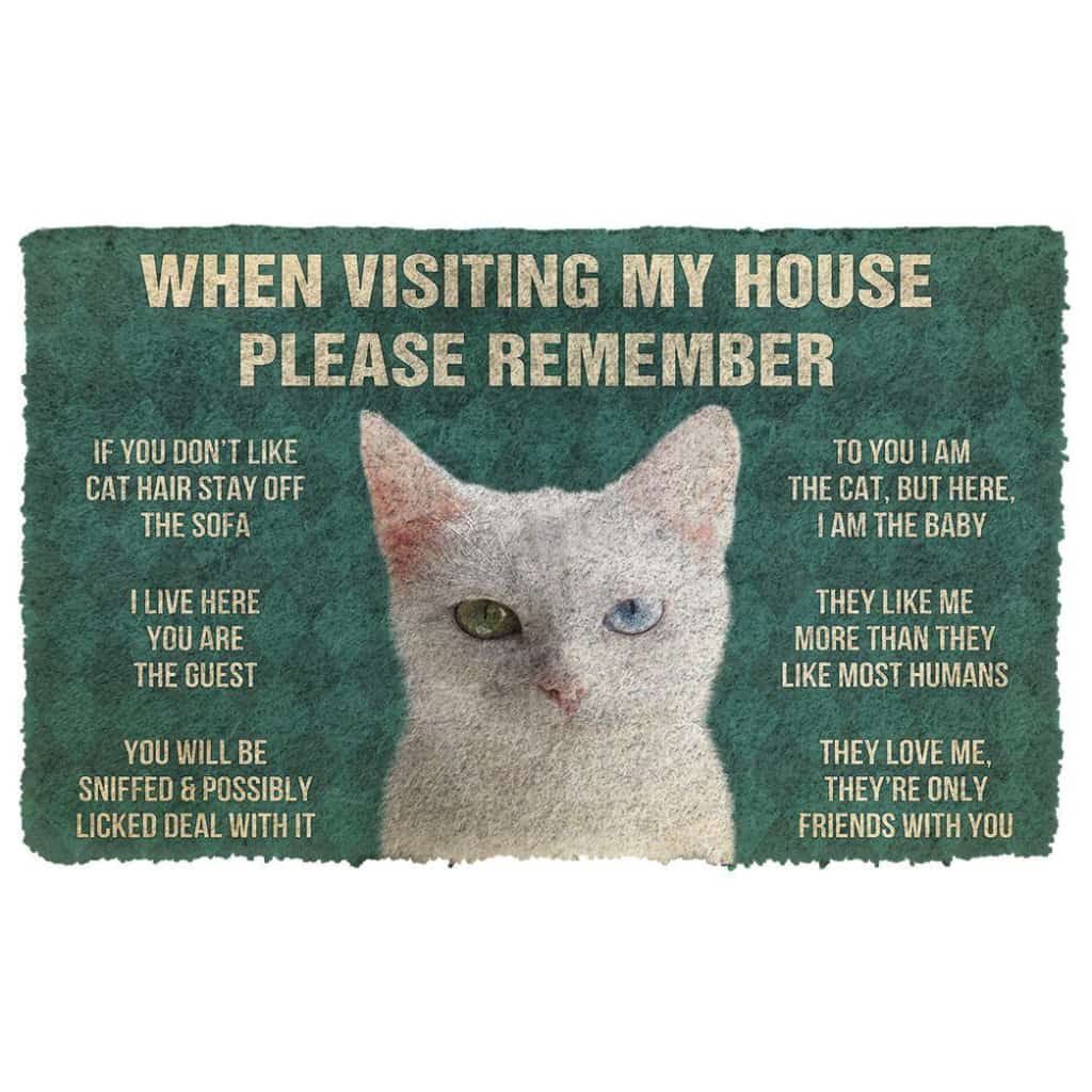 Dog Doormat 3D Please Remember Khao Manee Cats House Rules Custom Doormat