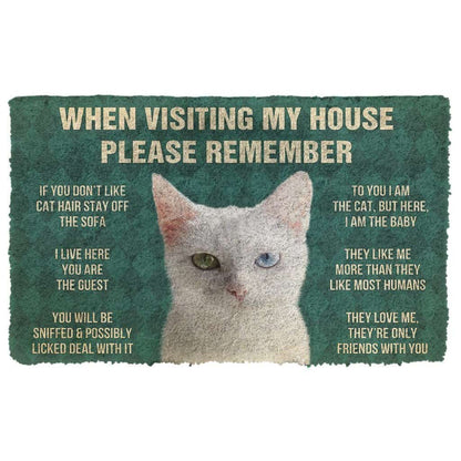 Dog Doormat 3D Please Remember Khao Manee Cats House Rules Custom Doormat