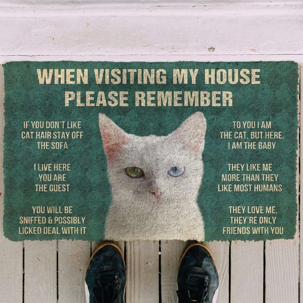 Dog Doormat 3D Please Remember Khao Manee Cats House Rules Custom Doormat