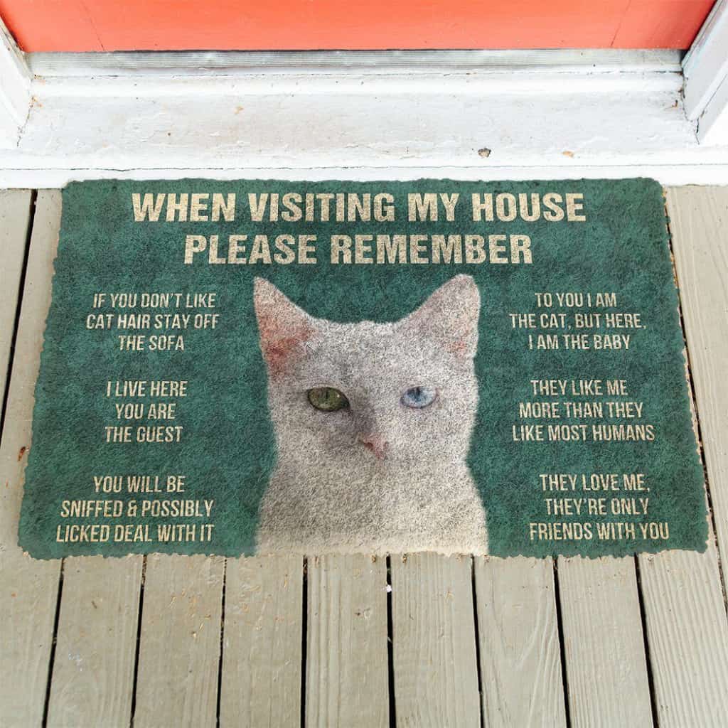 Dog Doormat 3D Please Remember Khao Manee Cats House Rules Custom Doormat