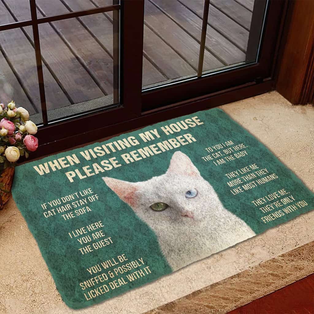Dog Doormat 3D Please Remember Khao Manee Cats House Rules Custom Doormat