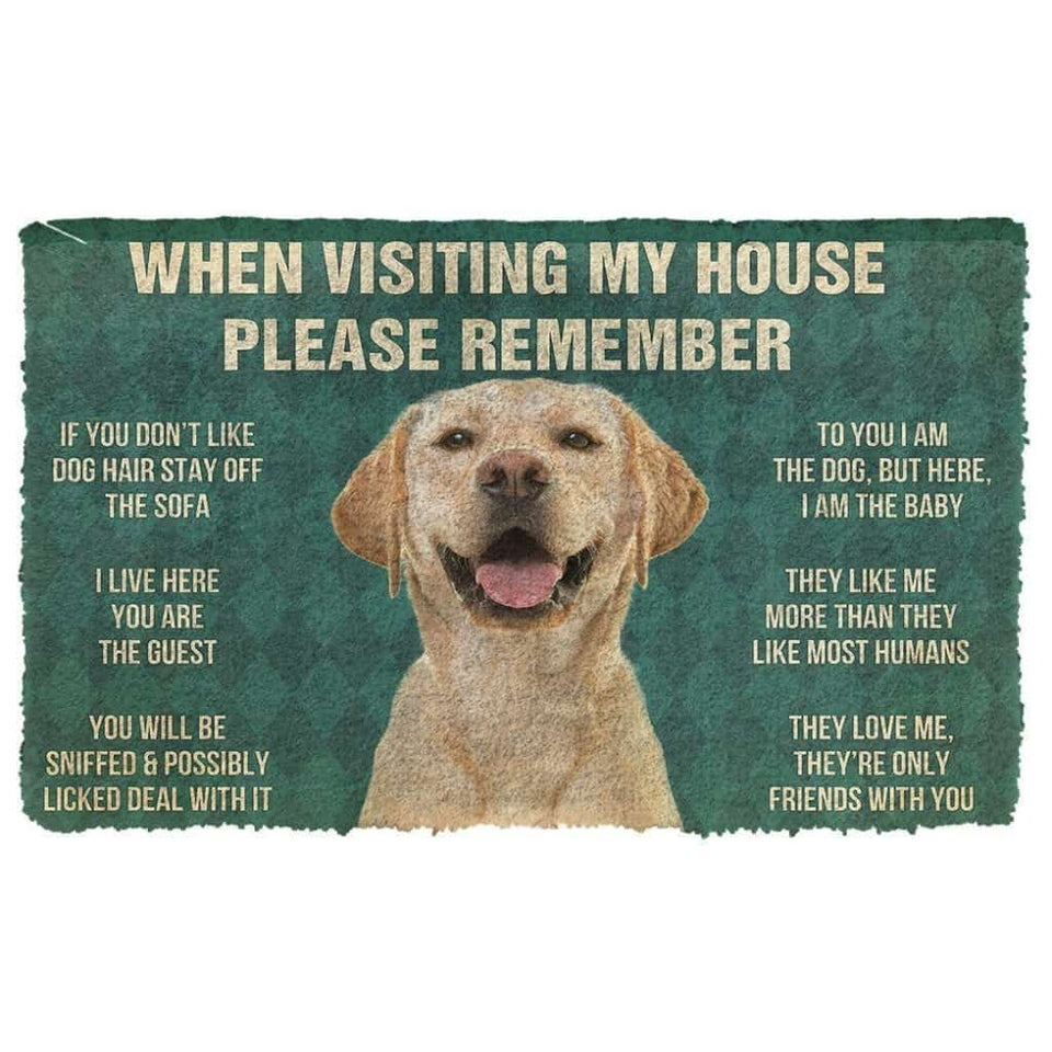 Dog Doormat 3D Please Remember Labrador Retriever Dog's House Rules Doormat