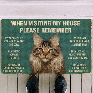 Dog Doormat 3D Please Remember Maine Coon Cat House Rules Doormat