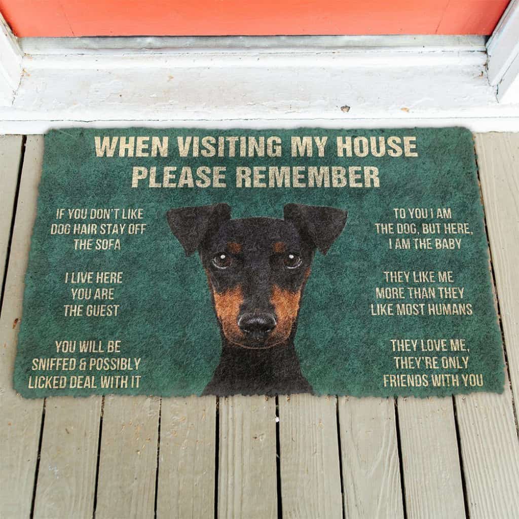 Dog Doormat 3D Please Remember Manchester Terrier Dogs House Rules Doormat