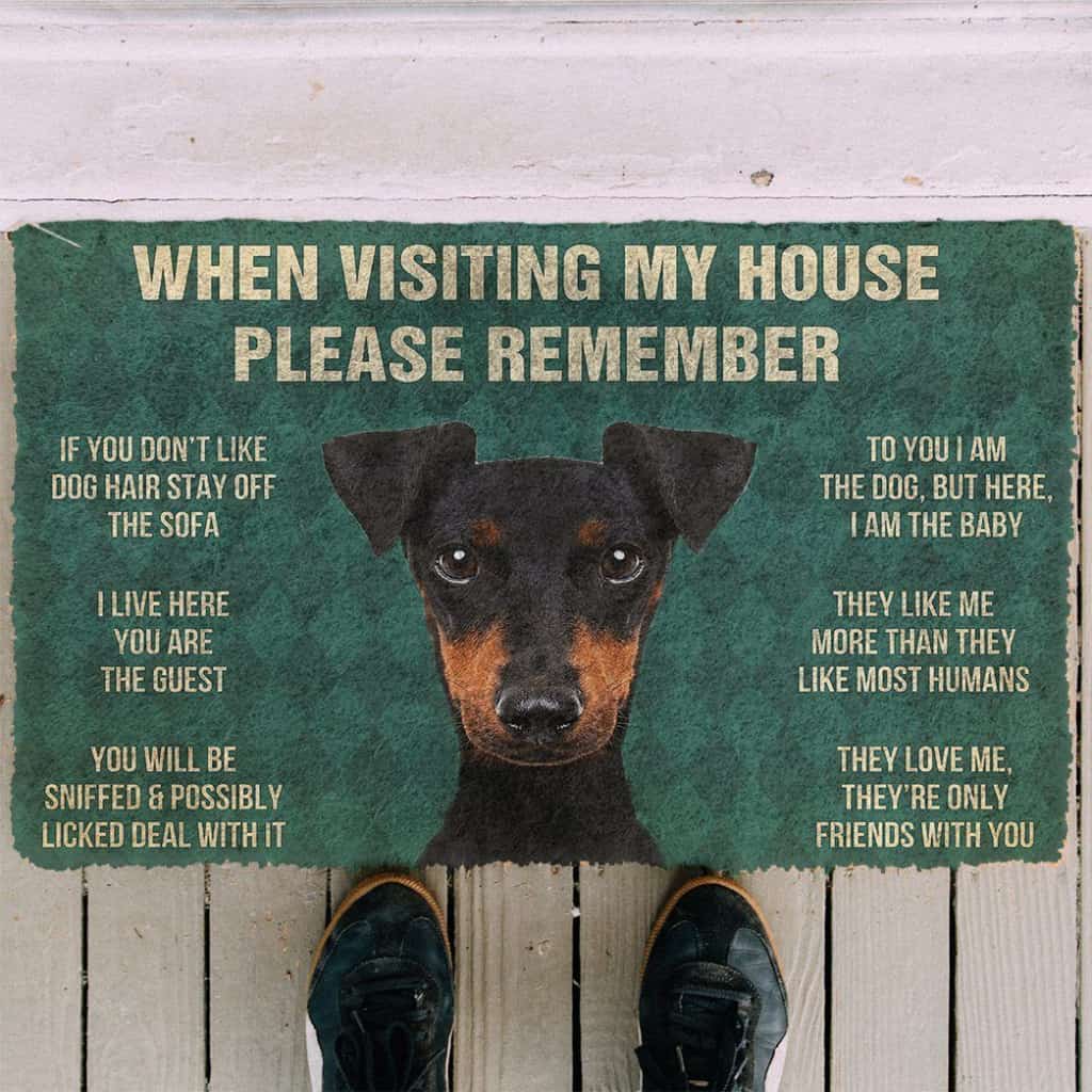 Dog Doormat 3D Please Remember Manchester Terrier Dogs House Rules Doormat