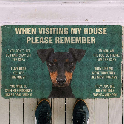 Dog Doormat 3D Please Remember Manchester Terrier Dogs House Rules Doormat