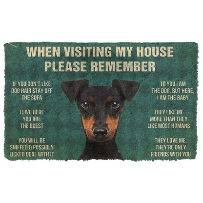 Dog Doormat 3D Please Remember Manchester Terrier Dogs House Rules Doormat
