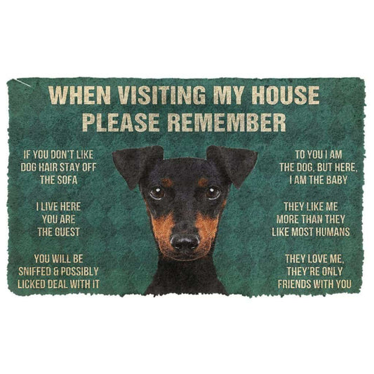 Dog Doormat 3D Please Remember Manchester Terrier Dogs House Rules Doormat